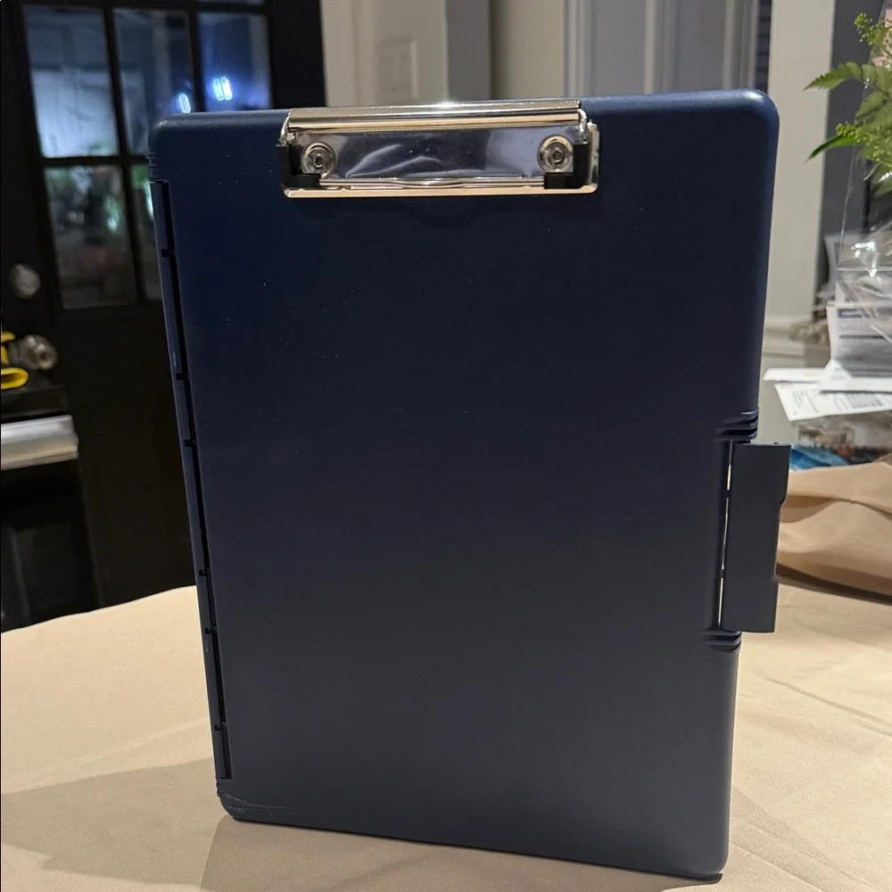 Navy Blue Plastic Clipboard with Metal Clip